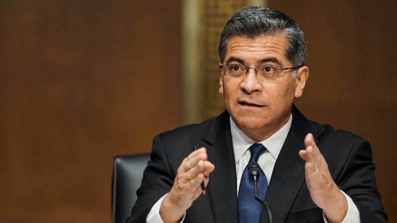Xavier Becerra, nominee for Secretary of Health and Human Services, answers questions during his Senate Finance Committee nomination hearing on Wednesday, 24 February, 2021 at Capitol Hill in Washington, DC