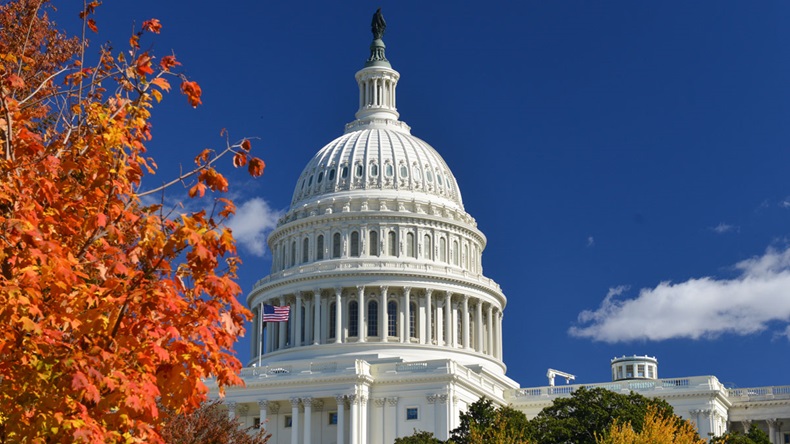 Capitol Building, Washington, US, in Autumn