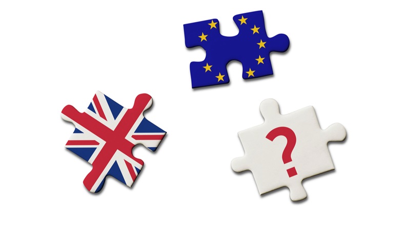Brexit puzzle pieces with clipping path