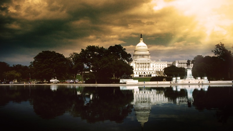 US Capitol building, Washington, reflections in water