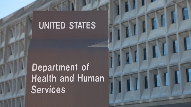 WASHINGTON, DC - DECEMBER 26: Sign outside the Department of Health and Human Services building in downtown Washington, DC on December 26, 2014.