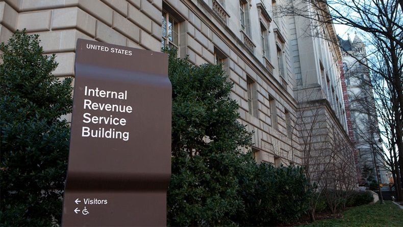 WASHINGTON, DC - DECEMBER 26: Sign outside the Internal Revenue Service building in downtown Washington, DC on December 26, 2014.