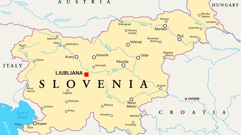 Detailed map of Slovenia