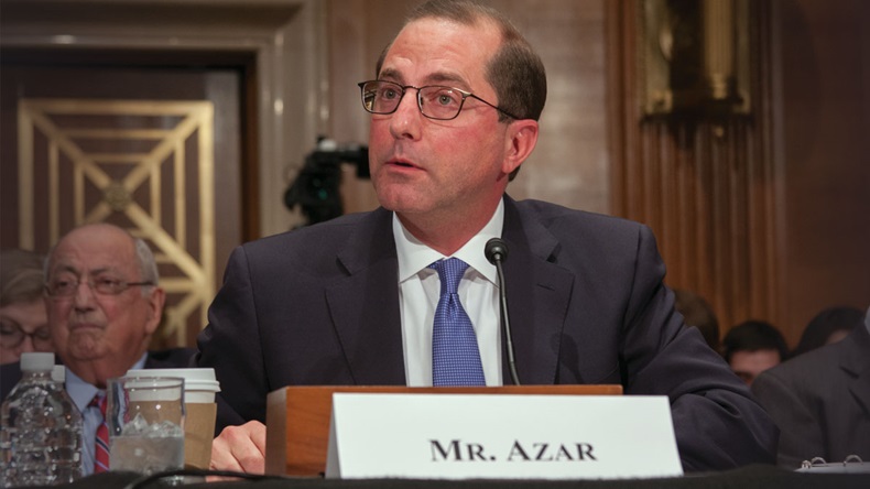 Alex Azar, Trump’s HHS secretary nominee, who spoke at the Senate HELP committee 11/29/17