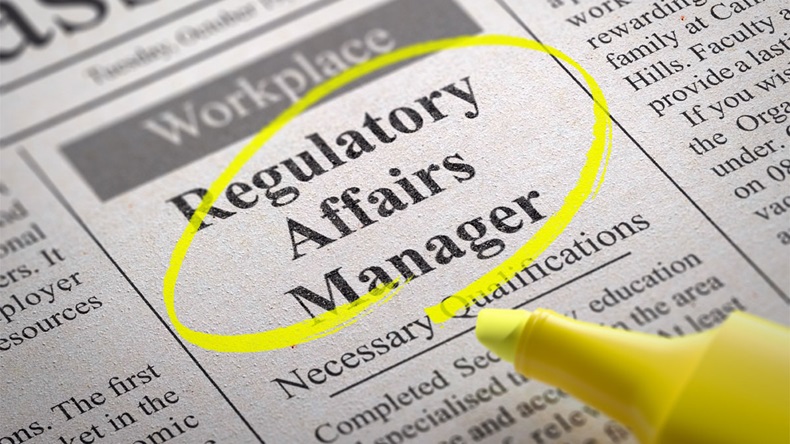 Regulatory Affairs Manager Jobs in Newspaper. Job Search Concept.