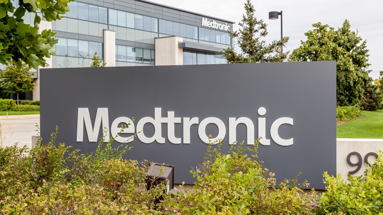Brampton, Ontario, Canada- August 25, 2018: Sign of Medtronic at Canada Headquarters in Brampton, Ontario, Canada. Medtronic is among the world's largest medical equipment development companies. - Image 