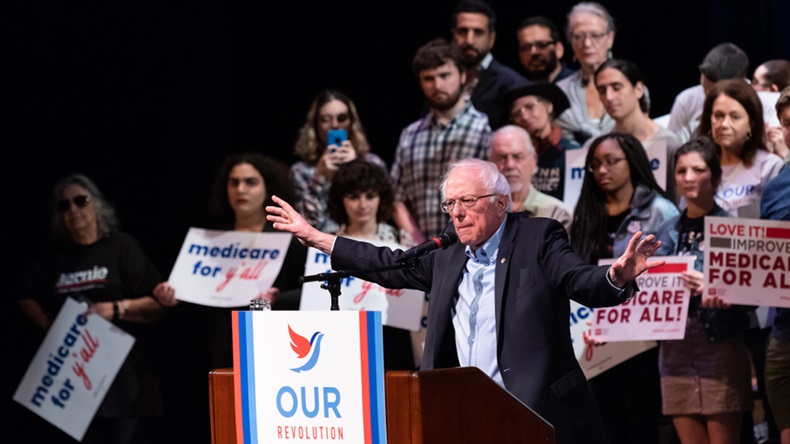 Columbia, South Carolina USA - October 20, 2018: Bernie Sanders speaks to S.C. progressives during an open to the public health care rally organized by political organization "Our Revolution". - Image 