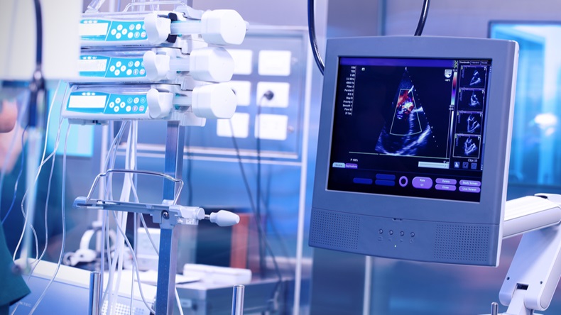 Ultrasound machine in a modern operating laboratory.