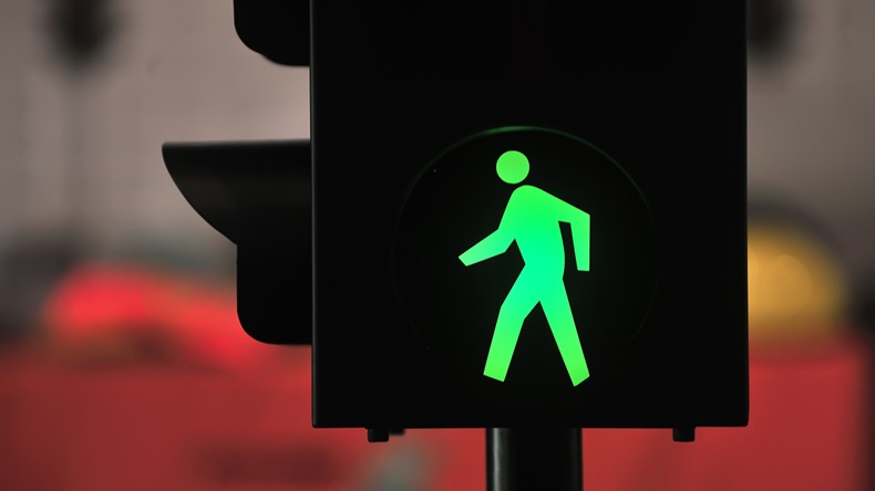 traffic light with green light and safe to move ( Pedestrian Traffic Lights )