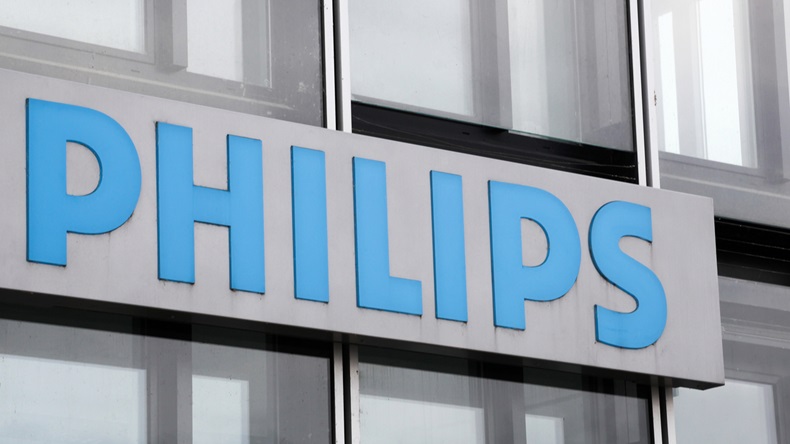 Cologne, Germany - July 2, 2017: Philips logo. Philips is a Dutch technology company headquartered in Amsterdam with primary divisions focused in the areas of electronics, healthcare and lighting