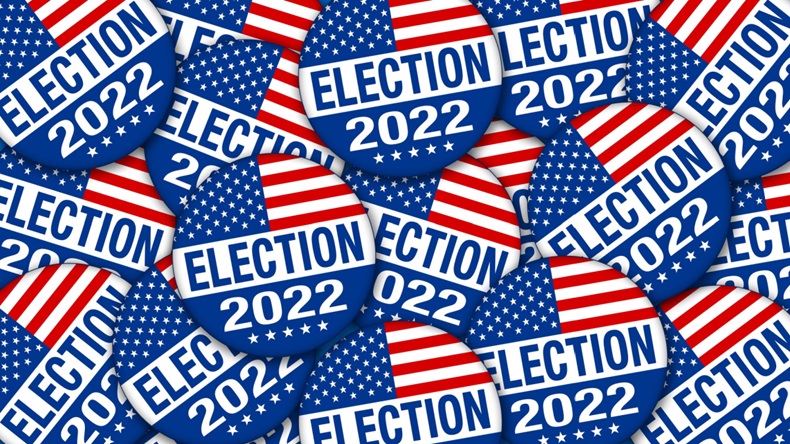 Campaign buttons for the 2022 US midterm elections