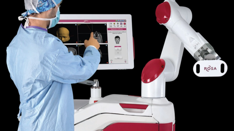 Zimmer ROSA One surgical robot in use. 