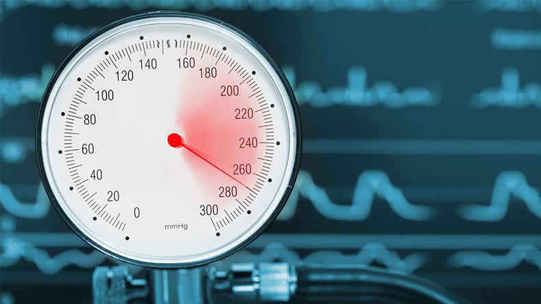 High blood pressure diagnostics medical concept.