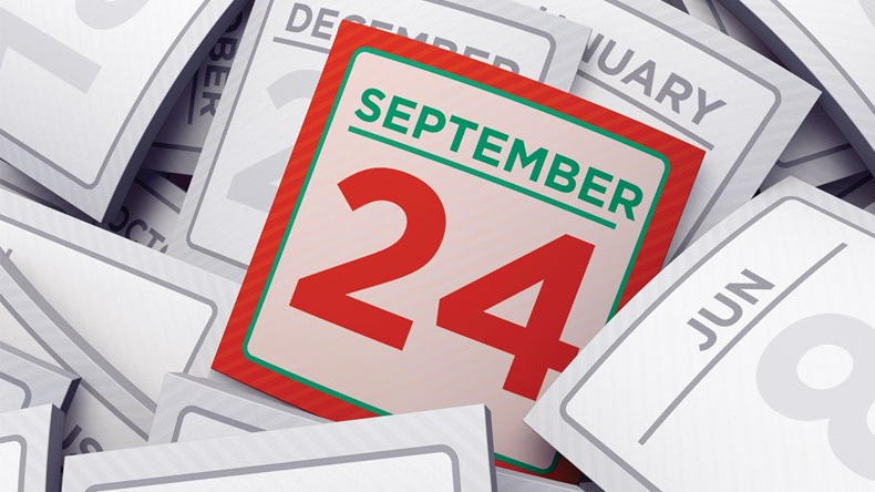 3d rendering calendar pages 24 september